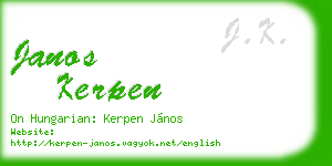 janos kerpen business card